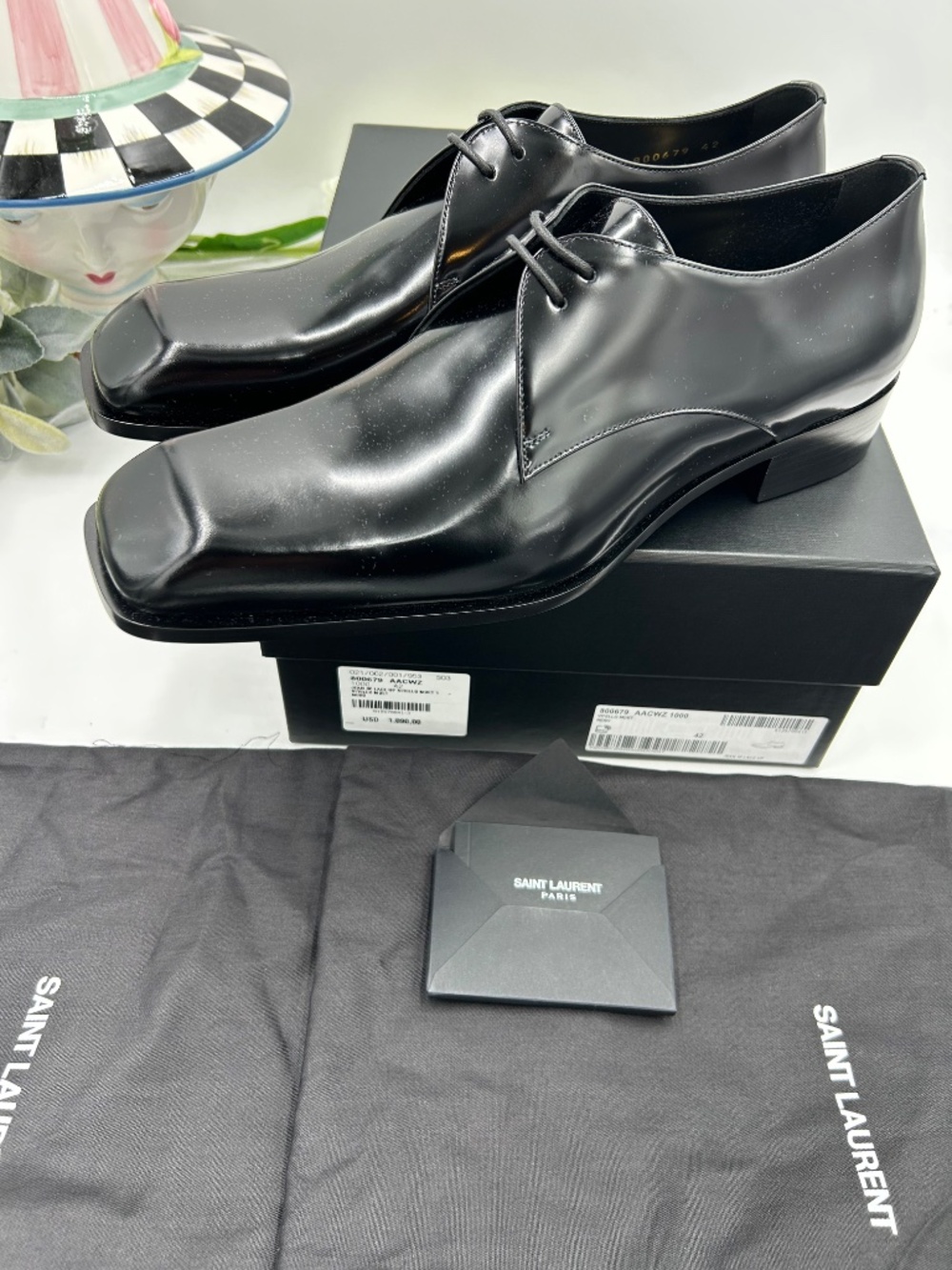 Men’s Saint Laurent JEAN Leather Derby Shoes. Size 42/9 US. Made in Italy. - Picture 6 of 14